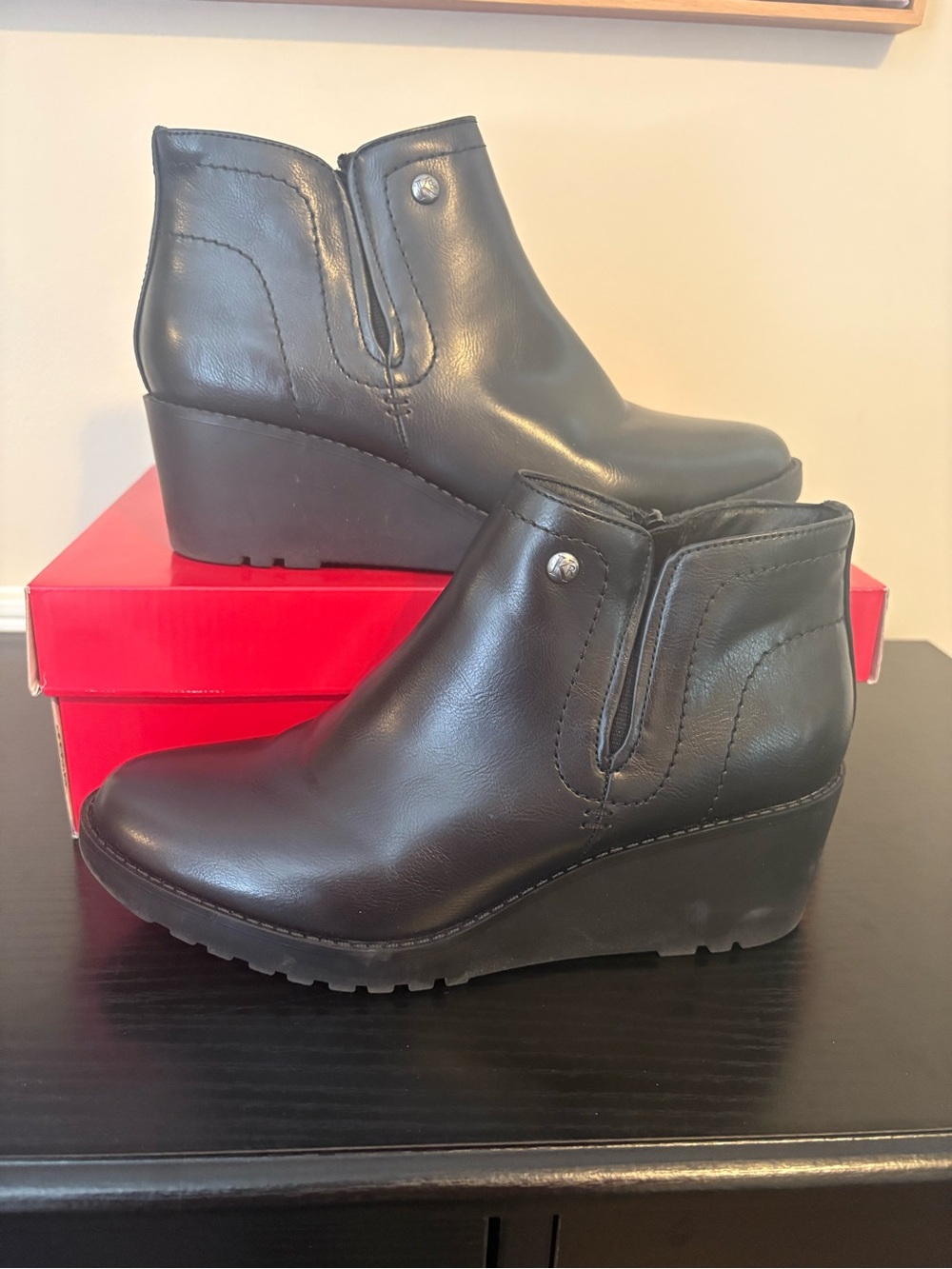 belk Black Wedge Ankle Booties